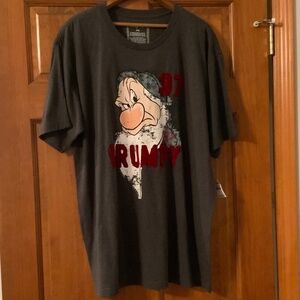 Disney Grumpy TShirt, Mens XXL, Charcoal Grey, NWT